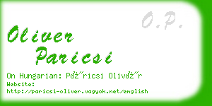 oliver paricsi business card